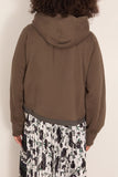 Sacai Cotton Jersey Hoodie in Khaki