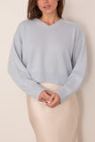 Loulou de Saison Anzor V-Neck Sweater in Light Blue