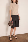 Loulou de Saison Ruth Short Sleeve Top in Beige
