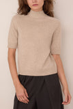 Loulou de Saison Ruth Short Sleeve Top in Beige