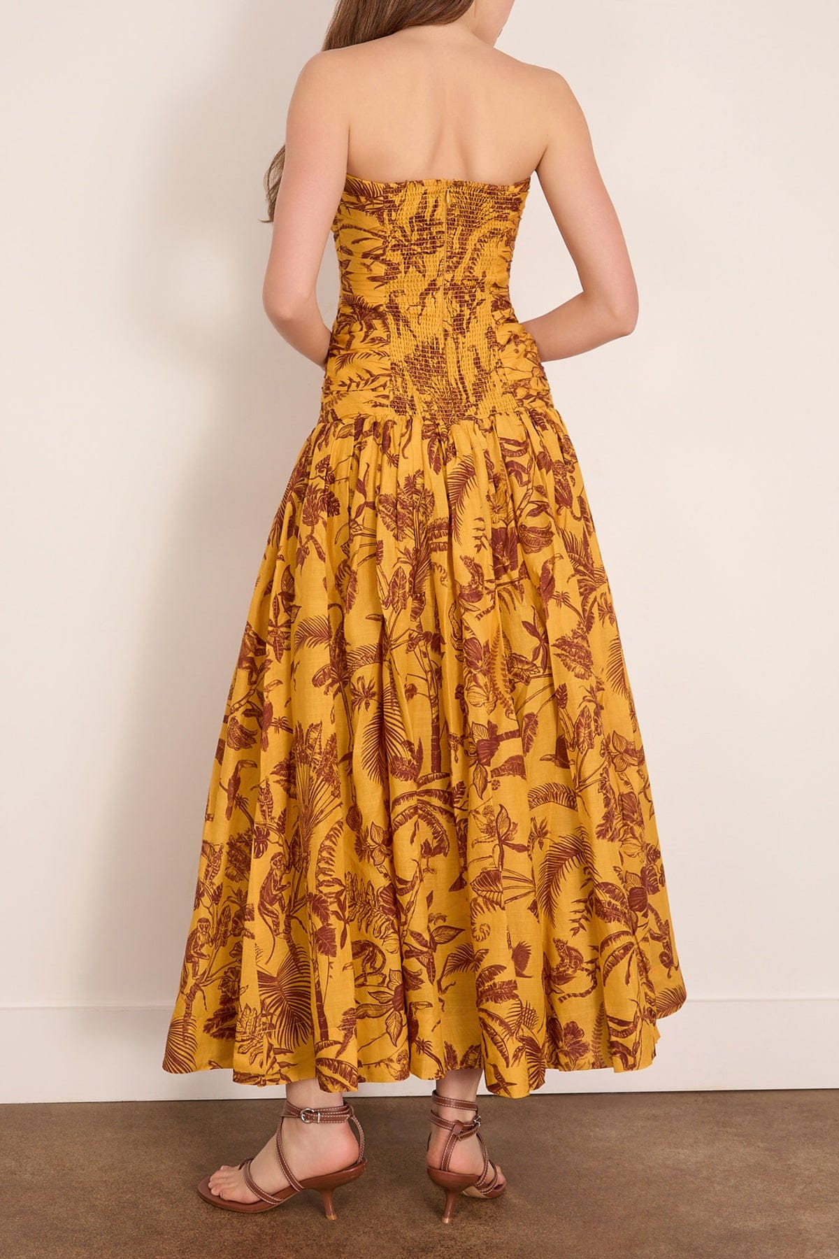 Alemais Banana Blossom Ruched Gown in Multi
