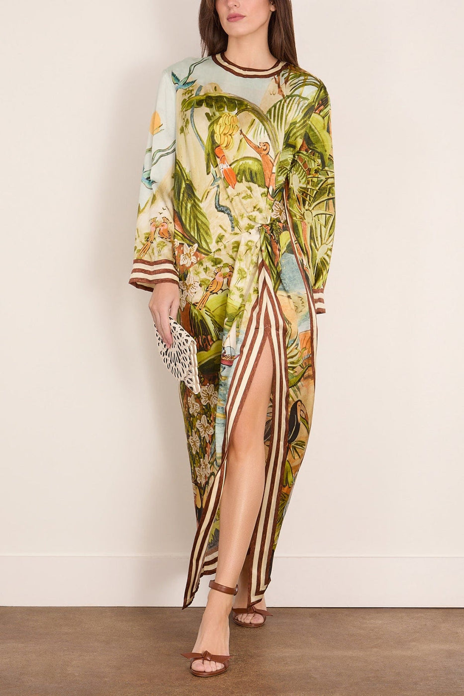 Alemais Toucan Tango Silk Midi Dress in Multi