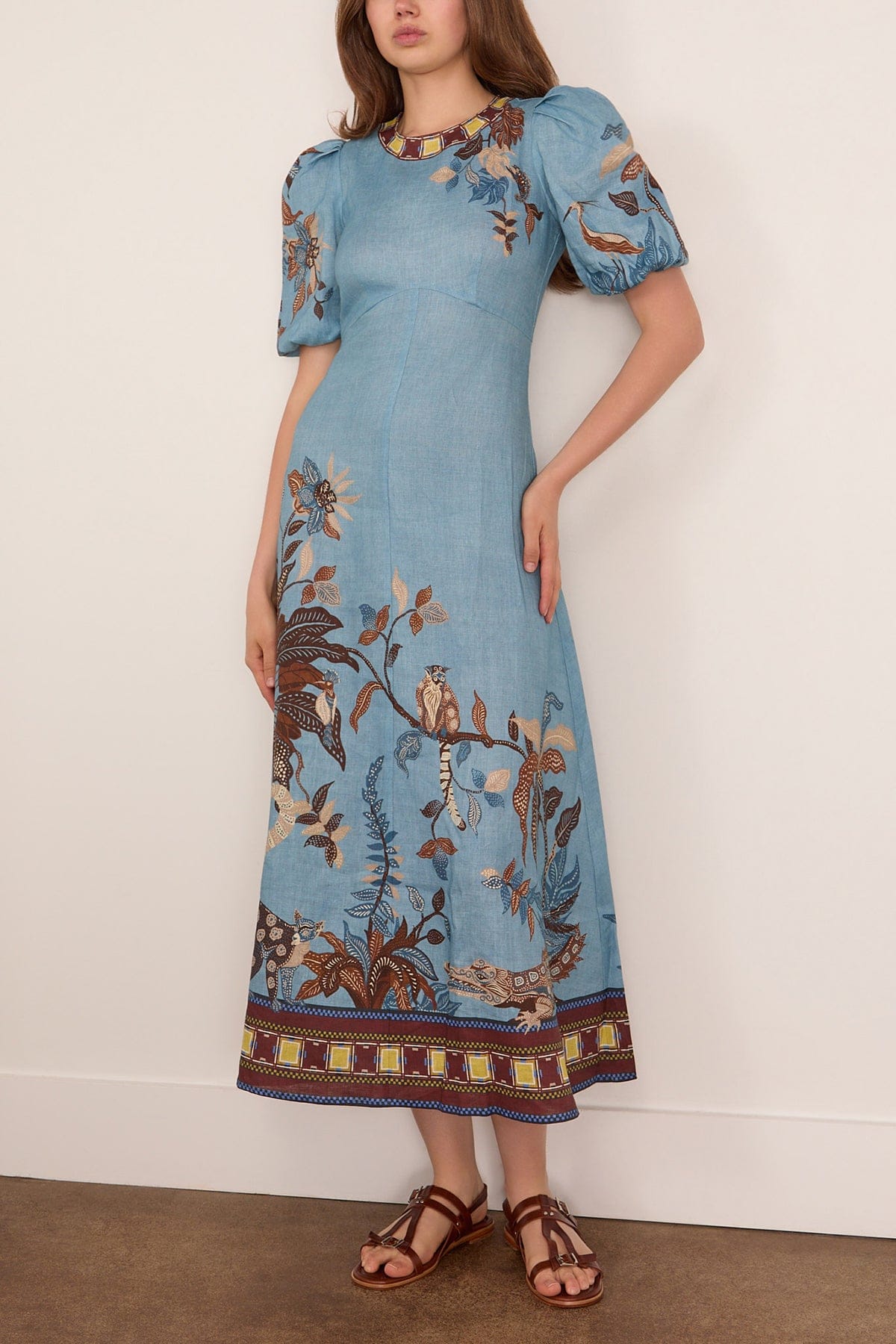 Georgie Midi Dress in Blue