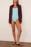 Staud Adelaide One Piece in Pool Stripe