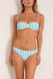 Staud Gemma Bikini Bottom in Pool Stripe