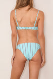 Staud Gemma Bikini Bottom in Pool Stripe