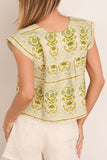 Hunter Bell Delphine Top in Green Trellis