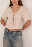 Staud Ava Linen Top in Natural