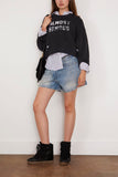 R13 Almost Famous Cropped Crewneck in Black