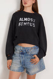 R13 Almost Famous Cropped Crewneck in Black