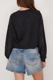 R13 Almost Famous Cropped Crewneck in Black