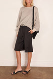 R13 New York 13 Balloon Crewneck in Heather Grey with Oatmeal