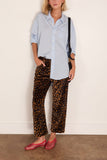 R13 Drop Neck Shirt in Light Blue Multi Stripe