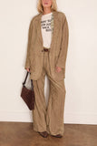 R13 Pleated Wide Leg Pant in Dusty Khaki