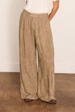 R13 Pleated Wide Leg Pant in Dusty Khaki