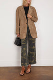R13 Elongated Oversized Ragged Blazer in Dusty Khaki