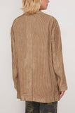 R13 Elongated Oversized Ragged Blazer in Dusty Khaki