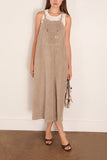 R13 Relaxed Strappy Dress in Stone Grey