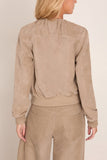R13 Pleated Neck Jacket in Stone Grey