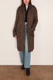 R13 Double Layer Reversible Raw Cut Coat in Khaki Black Mini Houndstooth