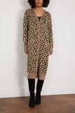 R13 Printed Long Cardigan in Light Brown Leopard