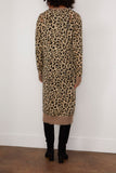 R13 Printed Long Cardigan in Light Brown Leopard