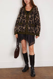 R13 Oversized Cardigan in Brown Leopard Mohair