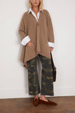 R13 Draped Front Ribbed Cardigan in Light Brown