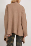 R13 Draped Front Ribbed Cardigan in Light Brown