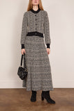 Brandon Maxwell The Miller Structured Knit Skirt in Black Static