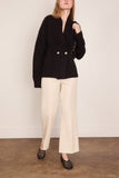 Brandon Maxwell The Lowen Double Breasted Shawl Cardigan in Black