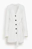 Proenza Schouler White Label Sweaters Ribbed Cotton Button Sweater in Off White