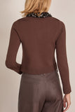 Simkhai Trae Collared Cardigan in Chocolate Black