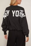 R13 New York 13 Balloon Crewneck in Black