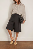 R13 Drop Neck Shirt in White and Black Stripe
