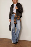 R13 Quilted Jacket with Hood in Black