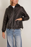 R13 Quilted Jacket with Hood in Black