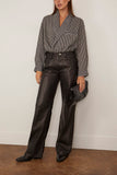 R13 Shawl Lapel Shirt in Black and White Stripe