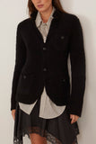 R13 Shrunken Sweater Blazer in Black Boucle