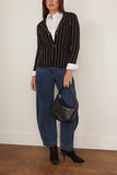 R13 Super Shrunken Sweater Blazer in Black and White Stripe
