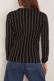 R13 Super Shrunken Sweater Blazer in Black and White Stripe