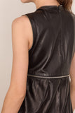 R13 Relaxed Midi Dress with Zipper Inserts in Black