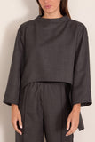 Plan C Long Sleeve Shirt in Melange Black/White