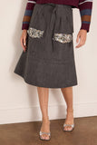 Plan C Skirt in Melange Black and Grey