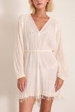 Lemlem Fasika Long Sleeve Dress in Lacee Cream