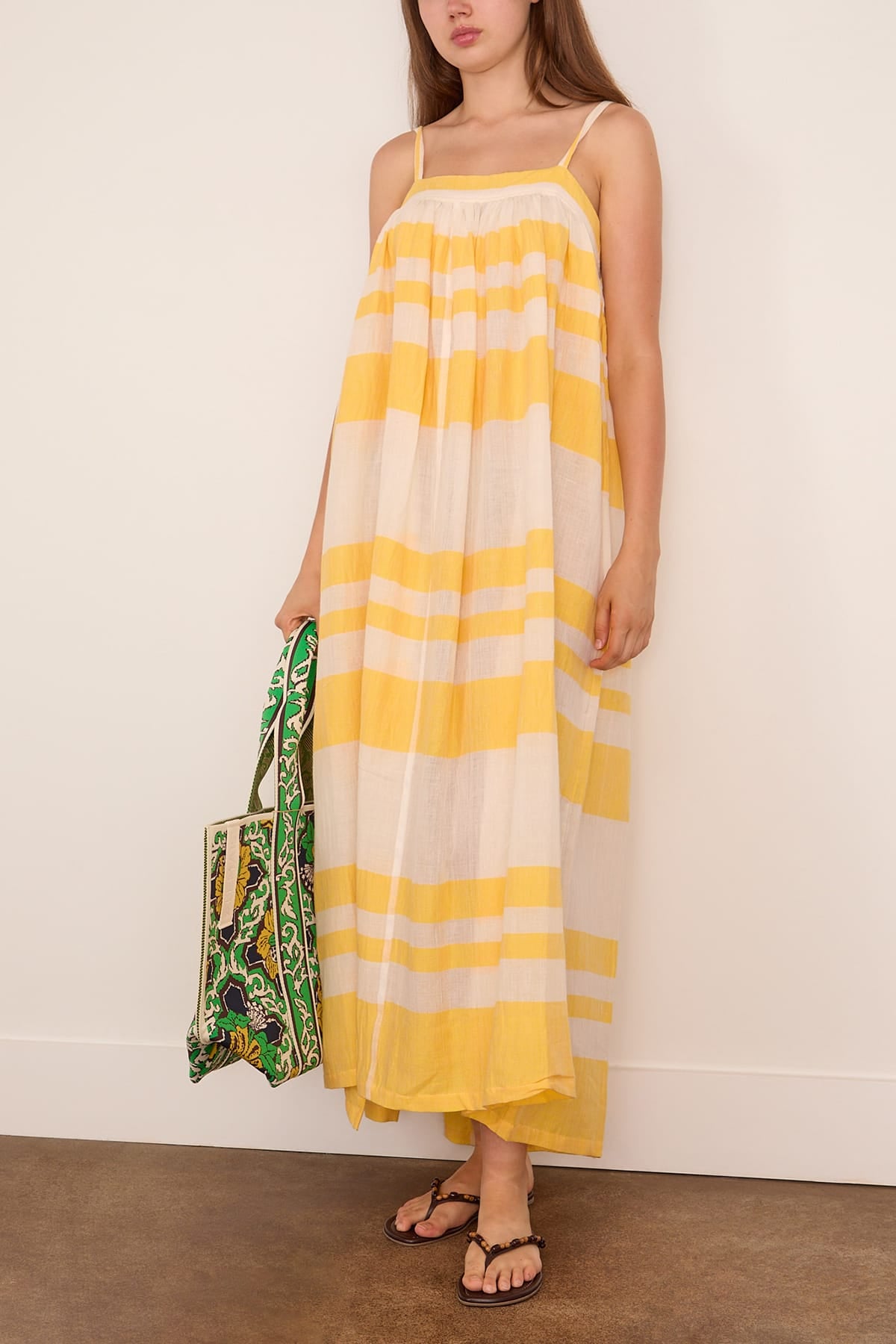 Lemlem - Lemlem Eda Slip Dress in Mezimuri Yellow L