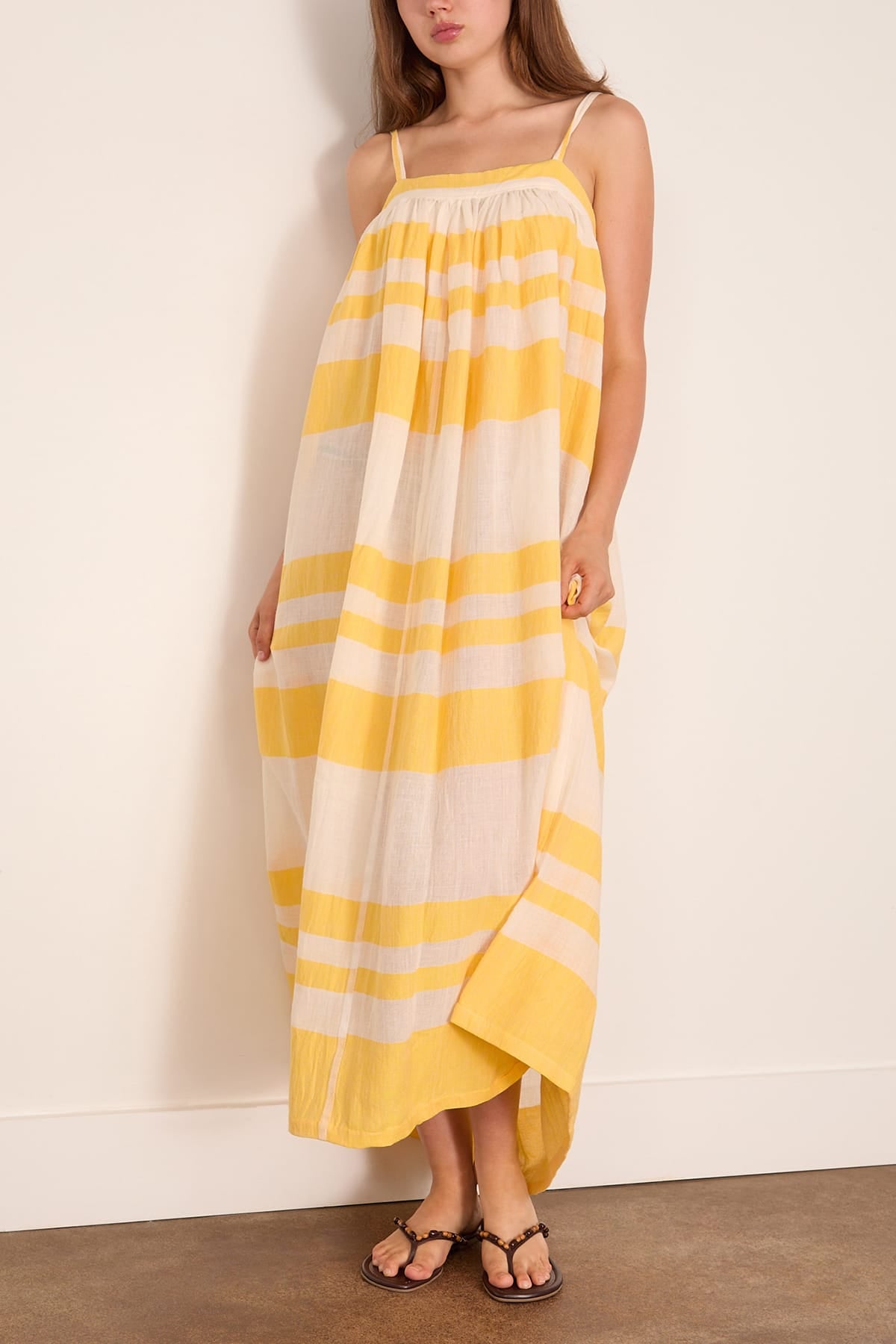 lemlem maxi dress Lemlem - Lemlem Eda Slip Dress in Mezimuri Yellow L
