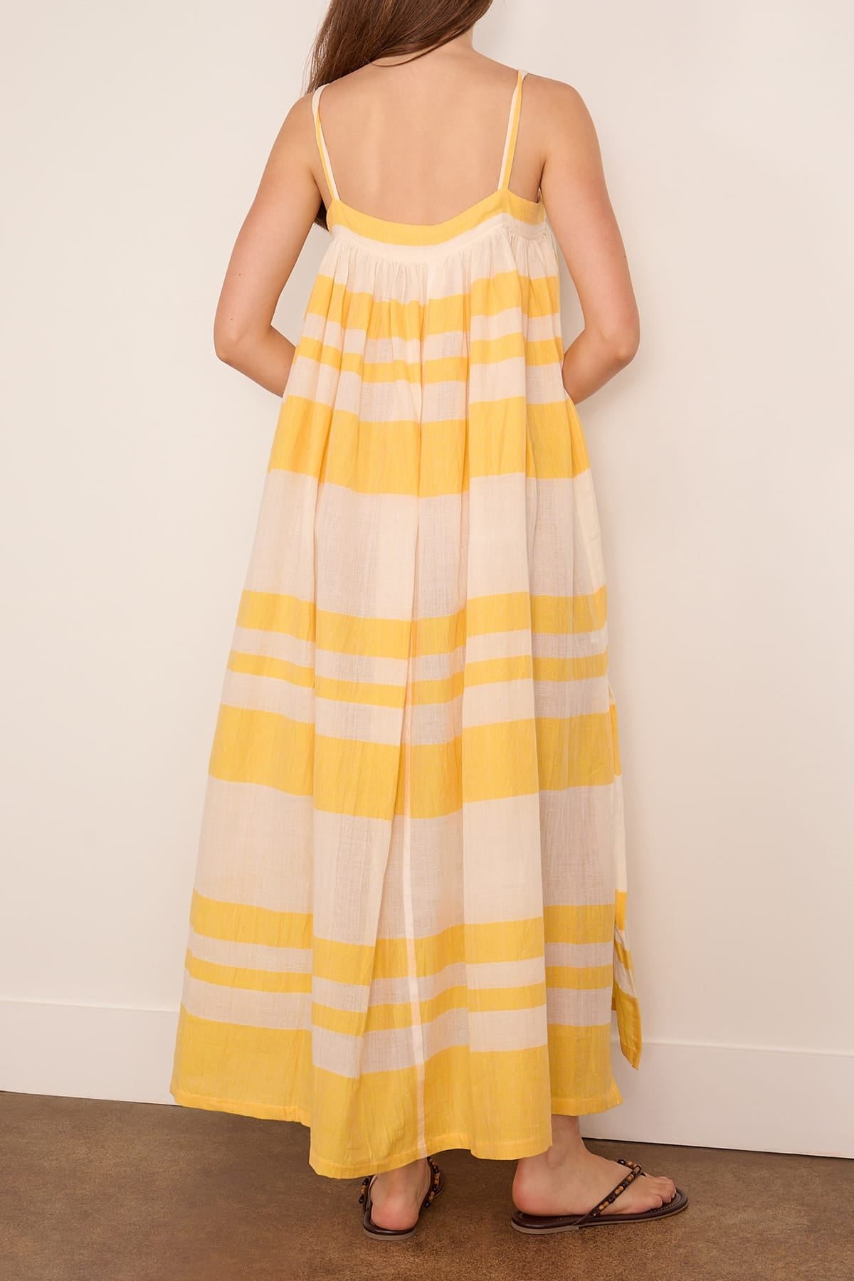 Lemlem Eda Slip Dress in Mezimuri Yellow