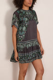 Sea Tulla Print Short Sleeve Dress in Multi