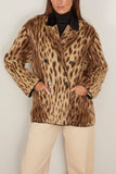 Forte Forte Royal Leopard Jacquard Double Breasted Coat in Gold